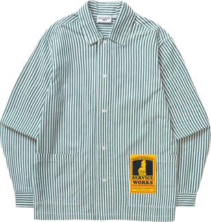 Poplin Stripe Waiter Shirt Forest