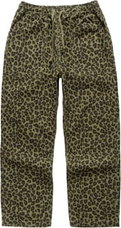 Patterned Easy Chef Pants Green Leopard