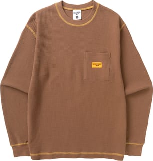 Waffle Contrast Thermal LS Tee Brown Yellow