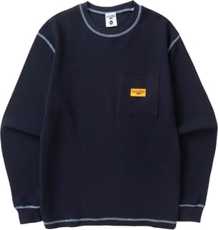 Waffle Contrast Thermal LS Tee Navy Blue