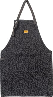 Patterned Apron Black Leopard