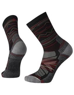 Hike Light Cushion Mountain Range Crew Socks Black