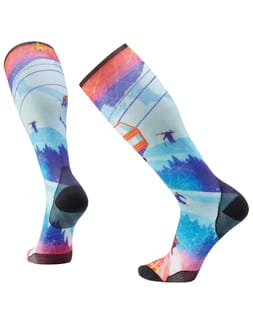 Ski Zero Cushion Ski Day Print OTC Socks Laguna Blue