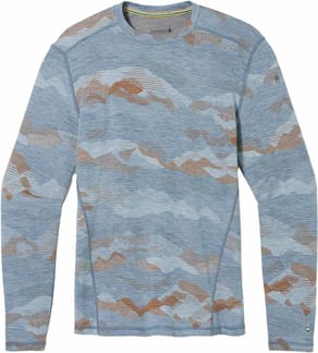 Men'S Classic Thermal Merino Base Layer Next To Skin Pewter Mtn Scape