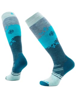 W Ski Full Cushion Snowpocalypse Pattern OTC Socks Frosty Green