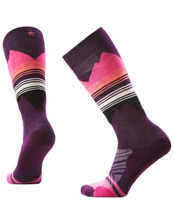 W Ski Targeted Cushion Pattern OTC Socks Purple Iris