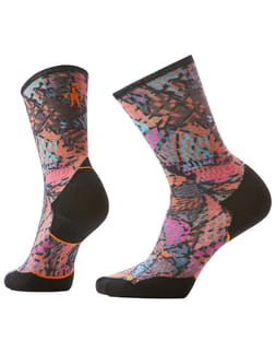 W Trail Run Targeted Cushion Triangle Prism Print Crew Socks Garden Pink