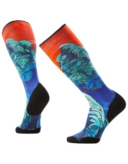 Ski Targeted Cushion Winter Haze Print OTC Socks Deep Navy