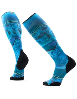 Ski Targeted Cushion Storm Peak Print OTC Socks Nightfall Blue