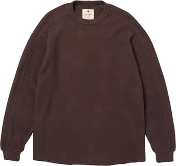 Heavyweight Waffle Pullover Dark Brown