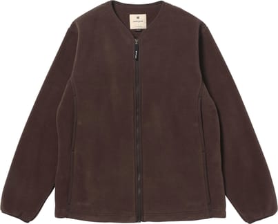 Water-Repellent Fleece Cardigan Dark Brown