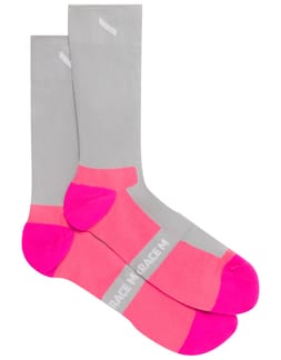 Crew Race Sock Grey/Fluro Pink