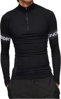 Seamless 1/4 Zip Baselayer Top Black