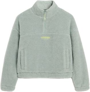Emb Borg Half Zip Sweat Light Jade Green