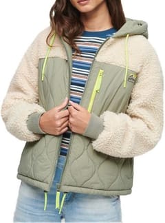 Sherpa Quilted Hybrid Jacket Vintage Khaki