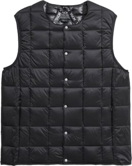 Crew Neck Button Down Vest Black