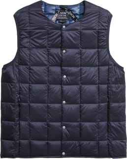 Crew Neck Button Down Vest Navy