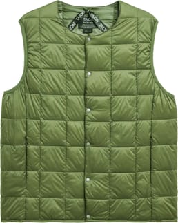 Crew Neck Button Down Vest Olive