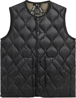 Military Crew Neck Down Vest Soft Shell Black