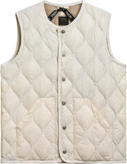 Military Crew Neck Down Vest Soft Shell Off White