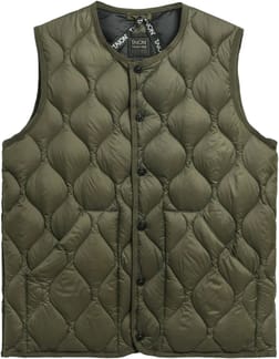 Military Crew Neck Down Vest Soft Shell Dark Olive