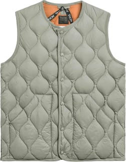 Military Crew Neck Down Vest Soft Shell Dark Sage Green