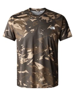 M Reaxion Amp Crew New Taupe Green Snowcap Mountains Print