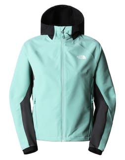 W Ao Softshell Hoodie Wasabi-Asphalt Grey-TNF Black