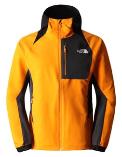 M Ao Softshell Hoodie Cone Orange-Asphalt Grey-TNF Black