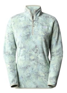 W 100 Glacier 1/4 Zip Lime Cream Grit Texture Print