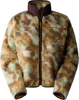 W Extreme Pile Jacket Almond Butter Evolved Texture Print-Coal Brown