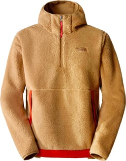 M Campshire Fleece Hoodie Almond Butter/Fiery Red