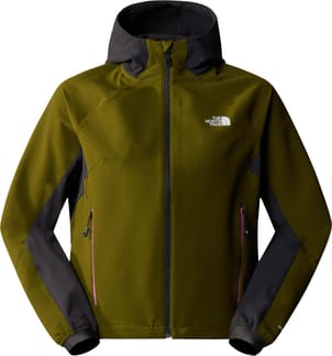 W Ao Softshell Hoodie Forest Olive/Asphalt Grey