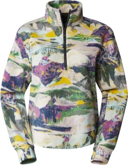 W 100 Glacier Printed Half Zip Black Currant Purple Trail Dream Print