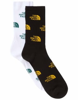 Everyday Crew Sock Logo 2P TNF Blk Smt Gold TNF Wht Hntr Grn