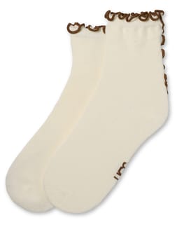 W Karsyn Lettuce Edge Quarter Sock II Vanille/Chestnut