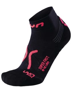 Woman Run Super Fast Socks Black/Coral Fluo