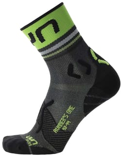 Man Runner'S One Short Socks Grey Melange/Lime Green