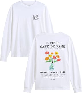 Cafe Vans LS Tee White
