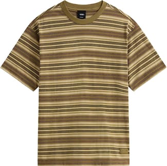 Stripe Ringer Loose SS Knit Olive Brown