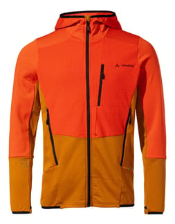 Men'S Monviso Hooded Grid Fleece Jacket Glowing Red