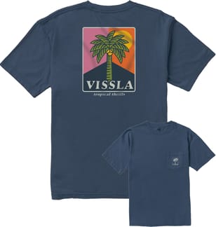 Tropical Thrills Premium Organic PKT Tee Navy