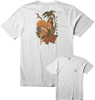 Lei'd Back SS PKT Tee White