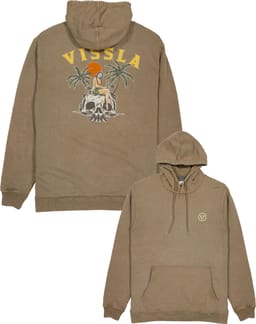 Skullisla  Hoodie Washed Fleece Dark Khaki