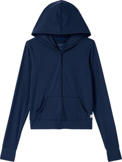 Vuori Allthefeels Mini FZ Hoodie W Blue Coast