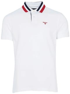 Barbour Hawkeswater Tipped Polo White Red Blue