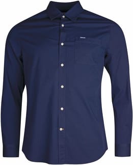 Barbour Stretch Poplin Shirt Navy