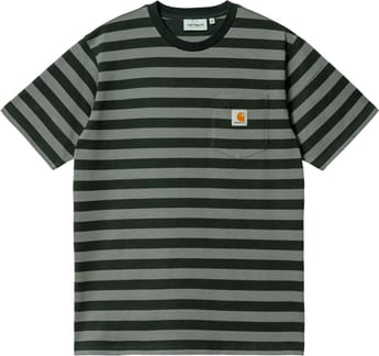 S/S Merrick Pocket T-Shirt Merrick Stripe, Dark Cedar / Thyme