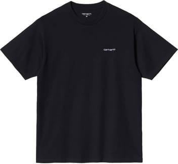 S/S Script Embroidery T-Shirt Black / White