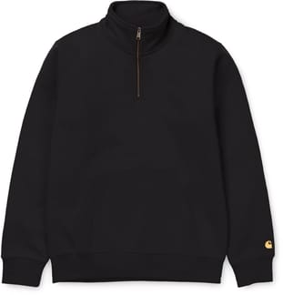 Chase Neck Zip Sweat Black Gold